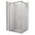   HD Elio aszimmetrikus szögletes két tolóajtós zuhanykabin 6 mm vastag vízlepergető biztonsági üveggel, krómozott elemekkel, 190 cm magas