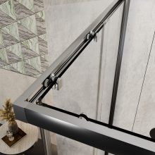 HD Elio 100x90 aszimmetrikus szögletes két tolóajtós zuhanykabin 6 mm vastag vízlepergető biztonsági üveggel, krómozott elemekkel, 190 cm magas