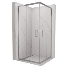 HD Elio 100x100 szögletes két tolóajtós zuhanykabin 6 mm vastag vízlepergető biztonsági üveggel, krómozott elemekkel, 190 cm magas