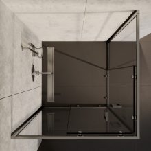 HD Elio 100x100 szögletes két tolóajtós zuhanykabin 6 mm vastag vízlepergető biztonsági üveggel, krómozott elemekkel, 190 cm magas