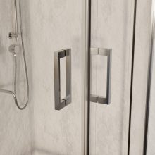 HD Elio 100x100 szögletes két tolóajtós zuhanykabin 6 mm vastag vízlepergető biztonsági üveggel, krómozott elemekkel, 190 cm magas