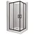  HD Elio Black 80x80 szögletes két tolóajtós zuhanykabin fehér magas zuhanytálcával és fekete szifonnal, fekete elemekkel, 190 cm magas
