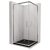   HD Elio 80x80 szögletes két tolóajtós zuhanykabin fekete slim zuhanytálcával és króm szifonnal, krómozott elemekkel, 190 cm magas