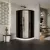   HD Fusion+ 80x80 íves két tolóajtós sötétített zuhanykabin fehér magas zuhanytálcával és fekete szifonnal, fekete színű elemekkel, 190 cm magas