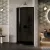   HD Fusion+ 80x80 íves két tolóajtós sötétített zuhanykabin fekete slim zuhanytálcával és fekete szifonnal, fekete színű elemekkel, 190 cm magas
