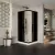   HD Fusion+ 70x70 szögletes két tolóajtós sötétített zuhanykabin fehér magas zuhanytálcával és fekete szifonnal, fekete színű elemekkel, 190 cm magas