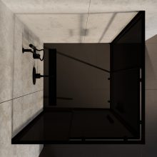 HD Fusion+ 100x100 szögletes két tolóajtós sötétített zuhanykabin 6 mm vastag vízlepergető biztonsági üveggel, fekete színű elemekkel, 190 cm magas