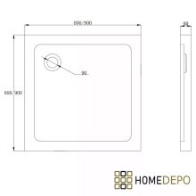 HD Fusion+ 80x80 szögletes két tolóajtós sötétített zuhanykabin fekete slim zuhanytálcával és fekete szifonnal, fekete színű elemekkel, 190 cm magas