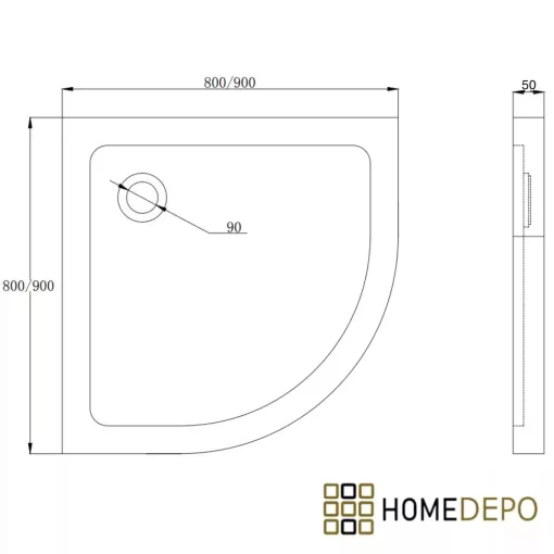 HD Fusion 80x80 íves két tolóajtós sötétített zuhanykabin fekete slim zuhanytálcával és fekete szifonnal, fekete színű elemekkel, 190 cm magas