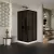   HD Fusion 70x70 szögletes két tolóajtós sötétített zuhanykabin fehér magas zuhanytálcával és fekete szifonnal, fekete sszínű elemekkel, 190 cm magas