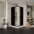   HD Fusion 70x70 szögletes két tolóajtós sötétített zuhanykabin fehér magas zuhanytálcával és fekete szifonnal, fekete sszínű elemekkel, 190 cm magas