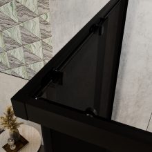 HD Fusion 100x100 szögletes két tolóajtós sötétített zuhanykabin 6 mm vastag vízlepergető biztonsági üveggel, fekete színű elemekkel, 190 cm magas