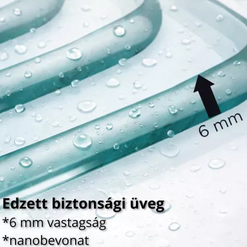 HD Hugo Black 70x150 kihajtható 1 szárnyú kádparaván 6 mm vastag vízlepergető biztonsági üveggel, fekete elemekkel