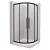   HD Moment+ 80x80 íves két tolóajtós matt zuhanykabin fehér magas zuhanytálcával és fekete szifonnal, fekete színű elemekkel, 190 cm magas