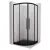   HD Moment+ 80x80 íves két tolóajtós matt zuhanykabin fekete slim zuhanytálcával és fekete szifonnal, fekete színű elemekkel, 190 cm magas