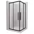   HD Moment+ szögletes két tolóajtós matt zuhanykabin fehér slim zuhanytálcával és fekete szifonnal, fekete színű elemekkel, 190 cm magas