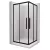   HD Moment+ 70x70 szögletes két tolóajtós matt zuhanykabin fehér magas zuhanytálcával és fekete szifonnal, fekete színű elemekkel, 190 cm magas