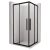   HD Moment+ szögletes két tolóajtós matt zuhanykabin 6 mm vastag vízlepergető biztonsági üveggel, fekete színű elemekkel, 190 cm magas