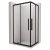   HD Moment+ aszimmetrikus szögletes két tolóajtós matt zuhanykabin 6 mm vastag vízlepergető biztonsági üveggel, fekete színű elemekkel, 190 cm magas