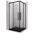   HD Moment+ 80x80 szögletes két tolóajtós matt zuhanykabin fekete slim zuhanytálcával és fekete szifonnal, fekete színű elemekkel, 190 cm magas