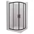   HD Moment 80x80 íves két tolóajtós matt zuhanykabin fehér slim zuhanytálcával és fekete szifonnal, fekete színű elemekkel, 190 cm magas