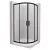   HD Moment 80x80 íves két tolóajtós matt zuhanykabin fehér magas zuhanytálcával és fekete szifonnal, fekete színű elemekkel, 190 cm magas
