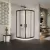   HD Moment 80x80 íves két tolóajtós matt zuhanykabin fehér magas zuhanytálcával és fekete szifonnal, fekete színű elemekkel, 190 cm magas