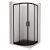  HD Moment 80x80 íves két tolóajtós matt zuhanykabin fekete slim zuhanytálcával és fekete szifonnal, fekete színű elemekkel, 190 cm magas