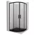   HD Moment 80x80 íves két tolóajtós matt zuhanykabin fekete slim zuhanytálcával és fekete szifonnal, fekete színű elemekkel, 190 cm magas