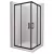   HD Moment szögletes két tolóajtós matt zuhanykabin fehér slim zuhanytálcával és fekete szifonnal, fekete színű elemekkel, 190 cm magas