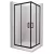   HD Moment 70x70 szögletes két tolóajtós matt zuhanykabin fehér magas zuhanytálcával és fekete szifonnal, fekete színű elemekkel, 190 cm magas
