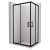   HD Moment aszimmetrikus szögletes két tolóajtós matt zuhanykabin 6 mm vastag vízlepergető biztonsági üveggel, fekete színű elemekkel, 190 cm magas