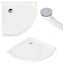 HD Nova+ 80x80 íves két tolóajtós matt zuhanykabin fehér slim zuhanytálcával és króm szifonnal, krómozott elemekkel, 190 cm magas