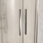 HD Nova+ 90x90 íves két tolóajtós matt zuhanykabin fehér magas zuhanytálcával és króm szifonnal, krómozott elemekkel, 190 cm magas