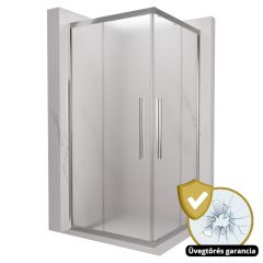  HD Nova+ szögletes két tolóajtós matt zuhanykabin 6 mm vastag vízlepergető biztonsági üveggel, krómozott elemekkel, 190 cm magas