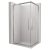   HD Nova+ aszimmetrikus szögletes két tolóajtós matt zuhanykabin 6 mm vastag vízlepergető biztonsági üveggel, krómozott elemekkel, 190 cm magas