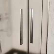 HD Nova+ 80x80 szögletes két tolóajtós matt zuhanykabin fekete slim zuhanytálcával és króm szifonnal, krómozott elemekkel, 190 cm magas