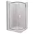   HD Nova 80x80 íves két tolóajtós matt zuhanykabin fehér slim zuhanytálcával és króm szifonnal, krómozott elemekkel, 190 cm magas