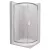  HD Nova 80x80 íves két tolóajtós matt zuhanykabin fehér magas zuhanytálcával és króm szifonnal, krómozott elemekkel, 190 cm magas