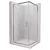  HD Nova szögletes két tolóajtós matt zuhanykabin fehér slim zuhanytálcával és króm szifonnal, krómozott elemekkel, 190 cm magas