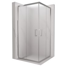 HD Nova 100x100 szögletes két tolóajtós matt zuhanykabin 6 mm vastag vízlepergető biztonsági üveggel, krómozott elemekkel, 190 cm magas