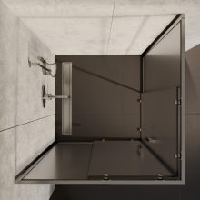 HD Nova 100x100 szögletes két tolóajtós matt zuhanykabin 6 mm vastag vízlepergető biztonsági üveggel, krómozott elemekkel, 190 cm magas