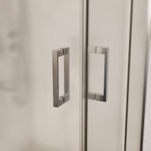 HD Nova 100x100 szögletes két tolóajtós matt zuhanykabin 6 mm vastag vízlepergető biztonsági üveggel, krómozott elemekkel, 190 cm magas