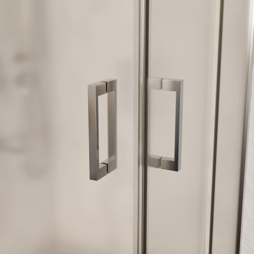 HD Nova 100x100 szögletes két tolóajtós matt zuhanykabin 6 mm vastag vízlepergető biztonsági üveggel, krómozott elemekkel, 190 cm magas