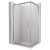   HD Nova aszimmetrikus szögletes két tolóajtós matt zuhanykabin 6 mm vastag vízlepergető biztonsági üveggel, krómozott elemekkel, 190 cm magas