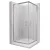   HD Nova 80x80 szögletes két tolóajtós matt zuhanykabin fehér magas zuhanytálcával és króm szifonnal, krómozott elemekkel, 190 cm magas