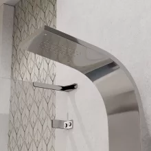HD Orion Glossy Chrome 20x155 szögletes hidromasszázs zuhanypanel, rozsdamentes acél