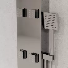 HD Orion Glossy Chrome 20x155 szögletes hidromasszázs zuhanypanel, rozsdamentes acél