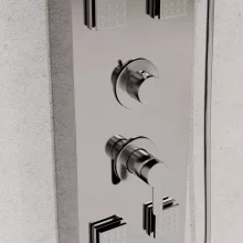 HD Orion Glossy Chrome 20x155 szögletes hidromasszázs zuhanypanel, rozsdamentes acél