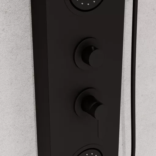 HD Orion Black 20x155 kerek fekete hidromasszázs zuhanypanel, rozsdamentes acél